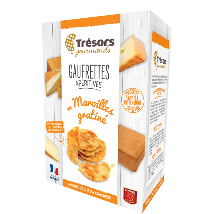 Gaufrettes apéritives au Maroilles gratiné