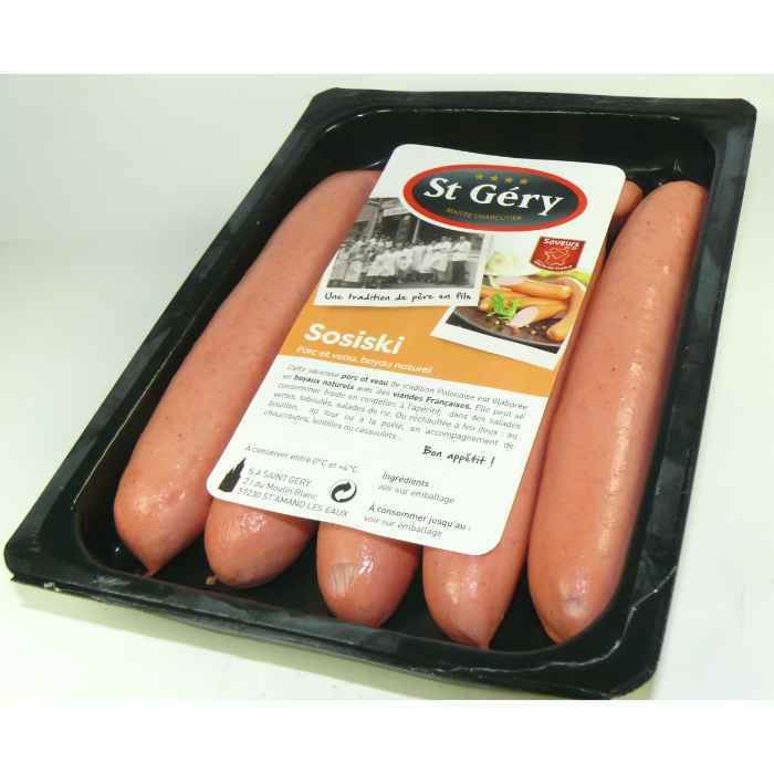 Sosiski porc et veau, boyau naturel