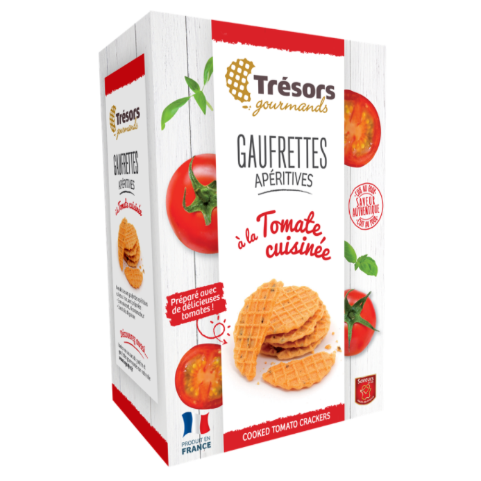 Gaufrettes apéritives tomate cuisinée