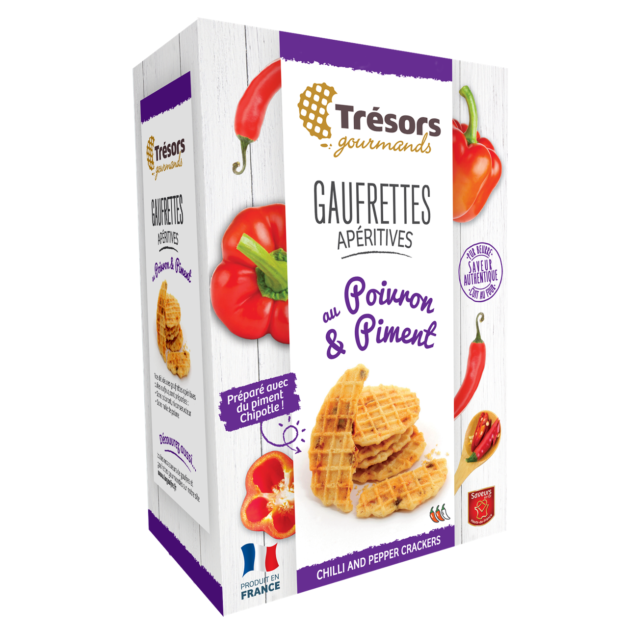 Gaufrettes apéritives poivron et piment