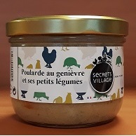 Poularde au genièvre et ses petits légumes