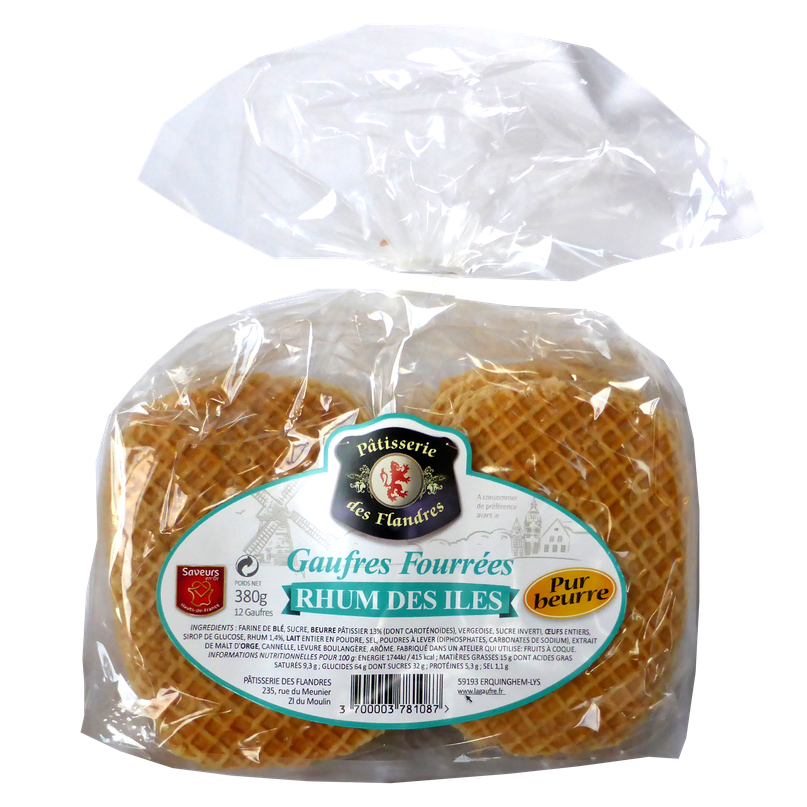 Gaufres rhum des îles pur beurre