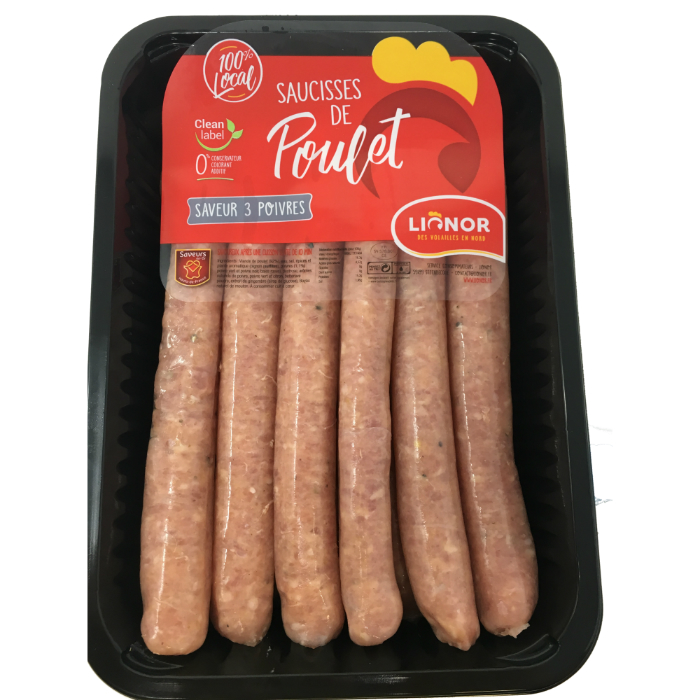Saucisses de poulet Saveur 3 poivres