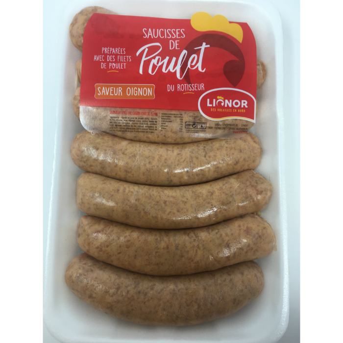 Saucisses de filet de poulet oignon